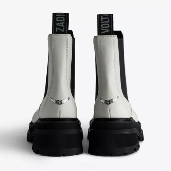 Zadig & Voltaire boots Semy Chelsea Ride platform combat Boot cream New 38/7 - Picture 5 of 17